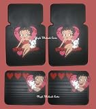 4PC Betty Boop Heart & Dog Front and Rear Floor Mats for Car Suv Truck