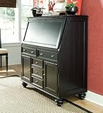 American Drew Camden Black Drop Lid Work Station