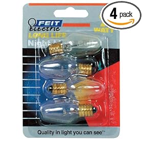 Feit Electric BP7C7 4 7-Watt Clear Night Light Bulb, 4 Pack by Feit Electric
