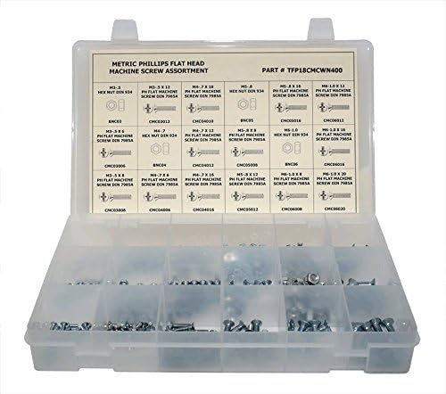 400 Piece Metric Phillips Flat Head Machine Screw Assortment - Ships FREE in the USA
