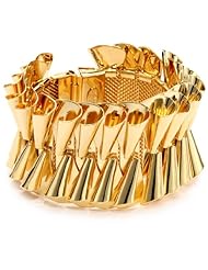 Lee Angel "Ella" Double Row Swirling Shiny Gold Plated Bracelet