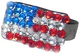 WeGlow International USA Flag Gemstone Ring (24 Pieces)