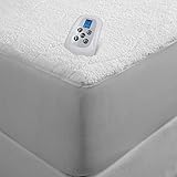 Serta Sherpa Plush Electric Heated Mattress Pad with Programmable Digital Controller, California King Size, White