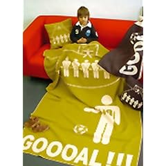 David Fussenegger Kissen�lle Baumwollflanell Fu�ball 40 x 40 cm - gr�n wei�