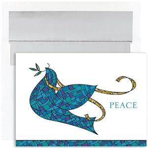 Stained Glass Dove Christmas Cards -