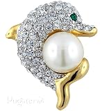 Acrylic Pearl Dolphin Animal Pin Brooch