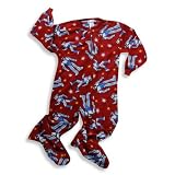 Private Label - Boys Long Sleeve Robots Footed Blanket Sleeper, Red (Size 4/5)