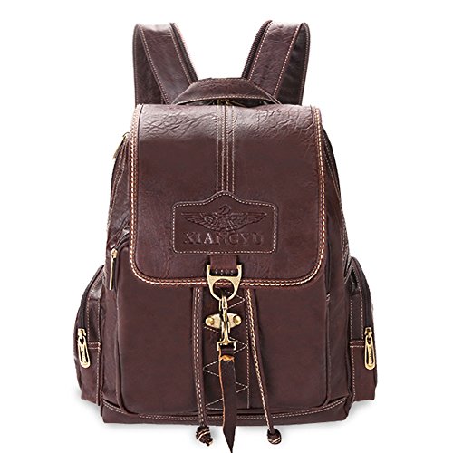 Coofit Women's Leather Backpack Purse Shoulders Bag Travel Bag Daypack