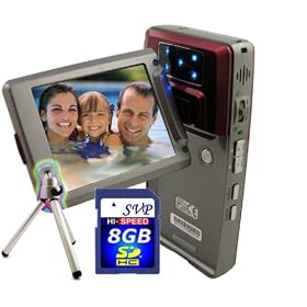 SVP HDDV-2880R 16MP Max TOUCH BUTTON 2.5-inch 270 DEGREE LCD Digital Video Camcorder + FREE 8GB High Speed SD Memory Card & Tripod