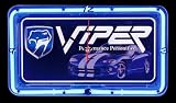 Dodge Viper Neon License Plate Wall Clock