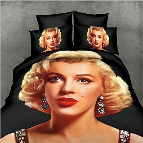 3D Effect Print 4pcs Bedding Sets,Cotton material Marilyn Monroe beautiful Creative bedding sets Queen Size Christmas Gifts (1)