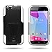 CoverON® Kickstand Hard + Soft Dual Layer Hybrid Case for BLU Life One X L132L - Black Hard Plastic + White Soft Silicone