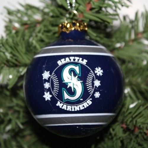 Seattle Mariners 2011 Snowflake Glass Ball Ornament
