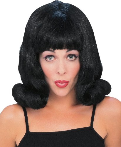 Black 60's Flip Wig - Adult Std.