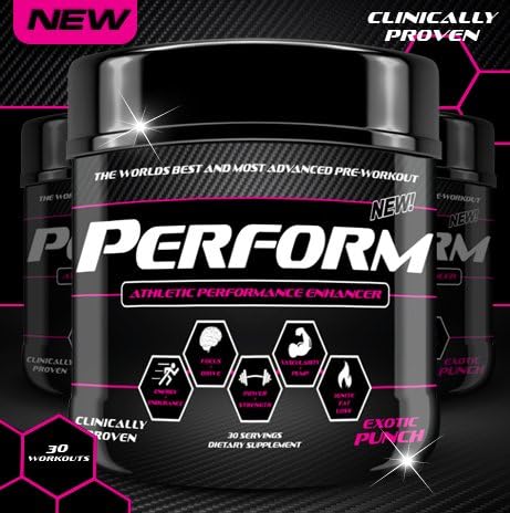 PERFORM Best Pre Workout Supplement for Energy, Strength, Pump, Endurance, Focus, Power, Drive & Performance. #1 Sports Nutrition and Bodybuilding Pre-Workout Supplement!