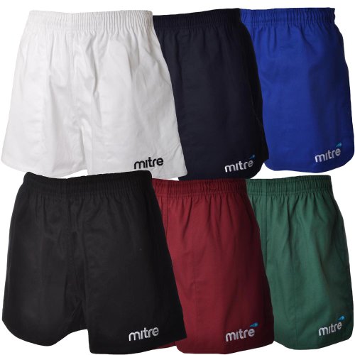 Mitre Mens Cotton Drill Rugby Training Fitness Shorts
