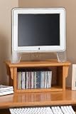 Crftmn Monitor Hutch For Desks Open Light Oak