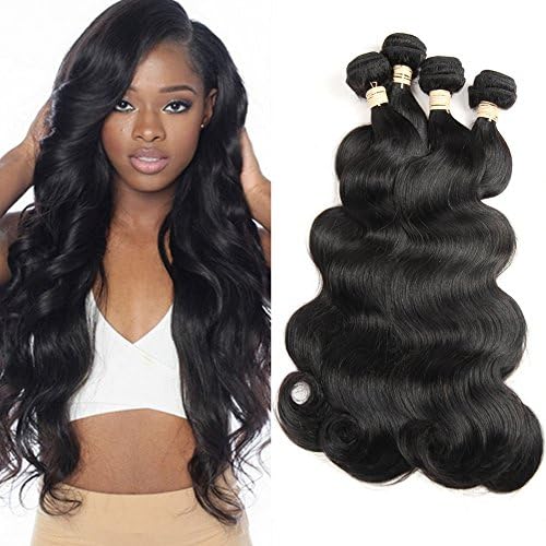 ALOT Hair 8A 100% Unprocessed Brazilian Vrgin Human Hair Soft Body Weave Natural Color Weft , Package of 4Bundles , 100g/Bundle (16 16 16 16)