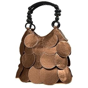 Bronze Circle Designer Style Overlay Handbag Bag Purse