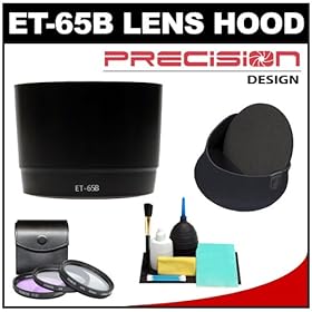 Precision Design ET-65B Hard Lens Hood & 3 (UV/FLD/CPL) Filter Set + Lenscoat Cap for Canon 70-300mm IS USM, 70-300 DO IS USM Lens