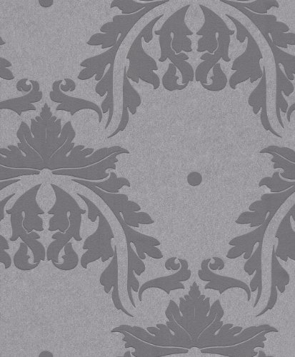Rasch 750515 Vliestapete Ornament silber-grau