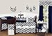 Zig Zag Navy and White Chevron Musical Baby Crib Mobile by Sweet Jojo Designs