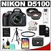 Nikon D5100 Digital SLR Camera & 18-55mm G VR DX AF-S Zoom Lens with 32GB Card + .45x Wide Angle & 2x Telephoto Lenses + Remote + Filter + Tripod + Accessory Kit