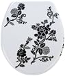 Wenko 18361100 WC-Sitz Rose Noir - rostfreie Edelstahlbefestigung, Duroplast