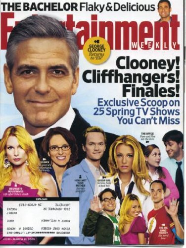 Entertainment Weekly March 13, 2009 George Clooney, The Bachelor, ER Signs Off