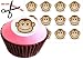12 CHEEKY MONKEY 38mm (1.5 Inch) PRE-CUT Cake Toppers Edible Rice Paper Cupcake Decoration 28