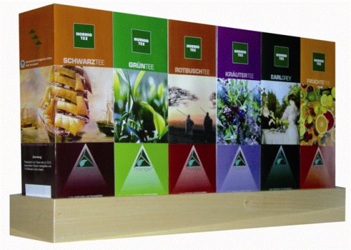 Triangle-BIO-Tee in 6 Sorten inkl. Holz-Teebar & Glas-Set