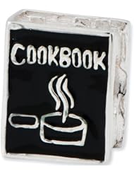 Reflection Beads Silver Enamel Black Cookbook Home Bead