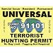 Terrorist Hunting Permit Decal