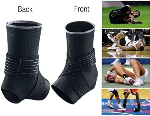 TopBox Breathable Ankle Support Brace for Running, Soccer, Football,Basketball and Other Sports,Ankle Sprain Men Women - Black (Medium)