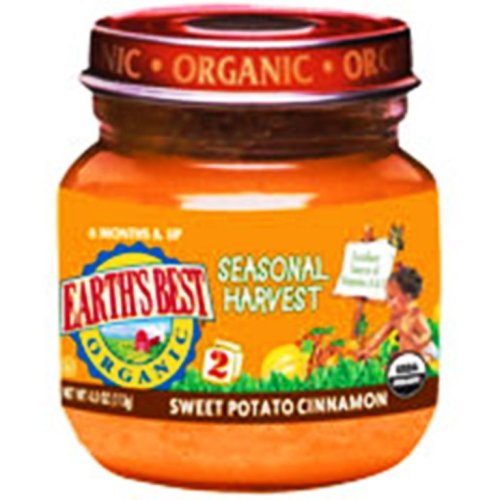 Earth's Best Organic 2nd Seasonal Harvest Sweet Potato Cinnamon, 4 Ounce Jars (Pack of 12)