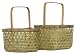 Natural Hand Woven Split Bamboo Nested Oval Baskets Set of Two - Large=13" x 11.5" x 9"