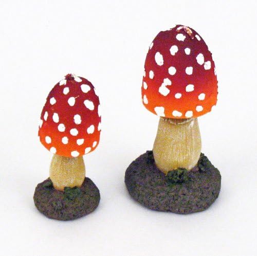 Set of 2 Decorative Mushroom Candles