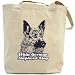Canvas Tote Bag Beige  White German Shepherd Dog Graphic / Script  Dog