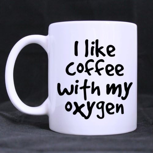 I Like Coffee with My Oxygen Gilmore Girls Inspired Quote Mug for Coffee Lover - Funny White Mug 11oz Coffee Mugs Cool Unique Birthday or Christmas Gifts for Men and Women by Easyolife