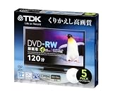 TDK 録画用DVD-RW デジタル放送録画対応(CPRM) ホワイトワイドプリンタブル 2-4倍速 5mmスリムケース 5枚パック DRW120DPWB5S