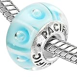 925 Sterling Silver Murano Style Glass Bead - That's Groovy (Pandora and Chamilia Compatible)