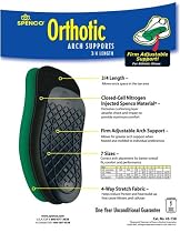 Orthotic Arch Supports - 3/4 Length - Size Women's 7/8 - Men's 6/7