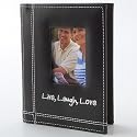 Pioneer Sewn Leatherette Embroidered "Live, Laugh, Love" Frame Cover Brag Book, Black