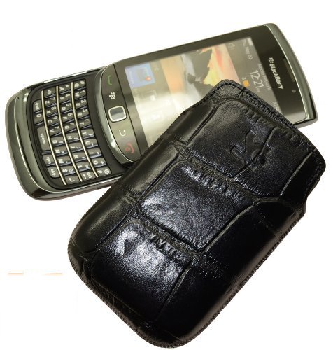 Suncase Ledertasche f&uuml;r BlackBerry 9800 Torch croco-schwarz Preisvergleich