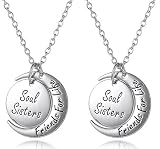 Soul Sisters Friends For Life Inscribed Silver Tone Matching Necklace Gift Set for Best Friends Forever, BFF, Besties