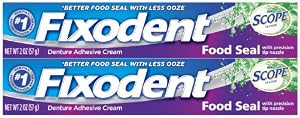 Fixodent Denture Adhesive Cream, Food Seal, Plus Scope Flavor, 2 oz.