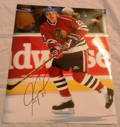 Jeremy Roenick Autographed Chicago Blackhawks 11x14 Photo W/PROOF, Picture of Jeremy Signing For Us, Chicago Blackhawks, Philadelphia Flyers, Phoenix Coyotes, San Jose Sharks, Los Angeles Kings