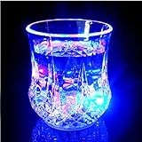 Topwell&reg; 7 Oz Automatic Light When Pour Water LED Light Up Drinkware Plastic Tumbler Cups Mug sensor light up drinkware Bubble Rocks- blinking octagonal Water Activated Color Change Flash Light LED Beer Whisky Shot Glass Cup For Bar Club Night Party
