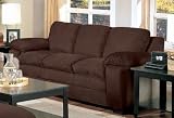 Sofa Couch in Chocolate Microfiber