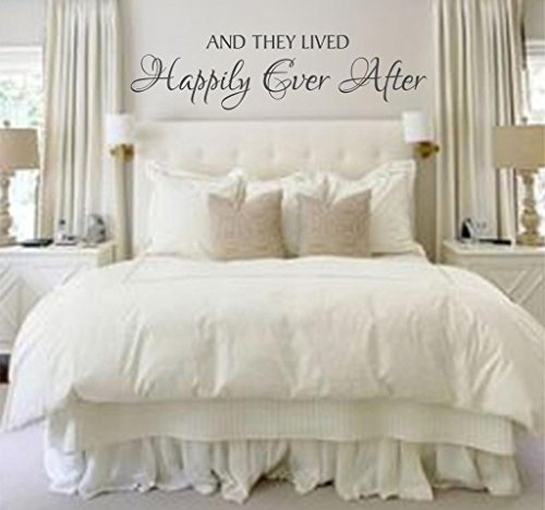 Love Laughter and Happily Ever After 56″ W by 14″ H, Vinyl Wall Decal, Master Bedroom Decals, Quote, Wall Art Lettering Wedding Quote Decals, Love Quote Decals, PLUS FREE WHITE HELLO DOOR DECAL